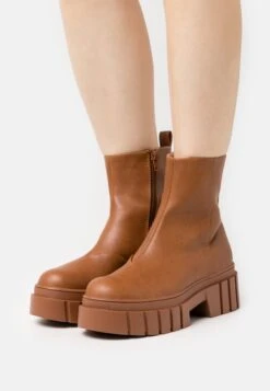 Even&Odd Bottines À Plateau - Cognac