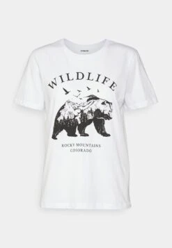 Even&Odd Hattie Printed Wildlife Bear - T-Shirt Basique - White 10 Even&Odd Hattie Printed Wildlife Bear - T-Shirt Basique - White -Even&Odd 1605ad0a7fae4b07a37ea98919388679