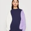 Even&Odd Sweatshirt - Dark Blue/Purple/Off-White -Even&Odd 1c5d24a40a7642d29a6b1f2f7873e776