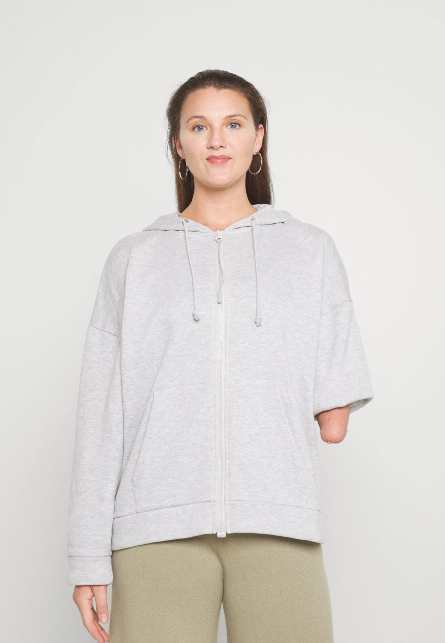 Even&Odd Sweat Zippé - Mottled Grey 5 Even&Odd Sweat Zippé - Mottled Grey – Image 3