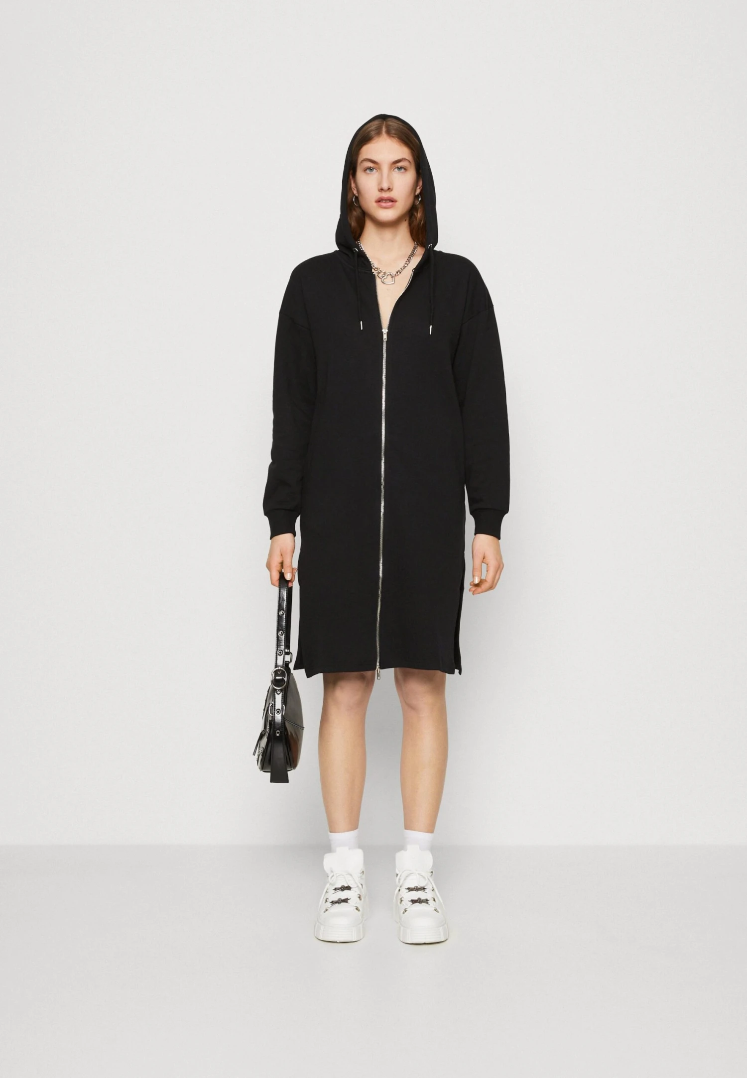 Even&Odd Extra Long Jacket - Sweat Zippé - Black 4 Even&Odd Extra Long Jacket - Sweat Zippé - Black – Image 2