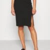 Even&Odd Basic - Midi Skirt With Slit - Jupe Crayon - Black 2 Even&Odd Basic - Midi Skirt With Slit - Jupe Crayon - Black -Even&Odd 35b759115643474dbb1641873d2f48ca