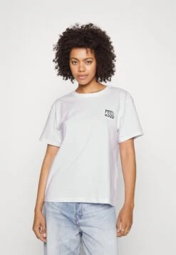 Even&Odd Clare Feel Good Chest Artwork - T-Shirt Imprimé - White