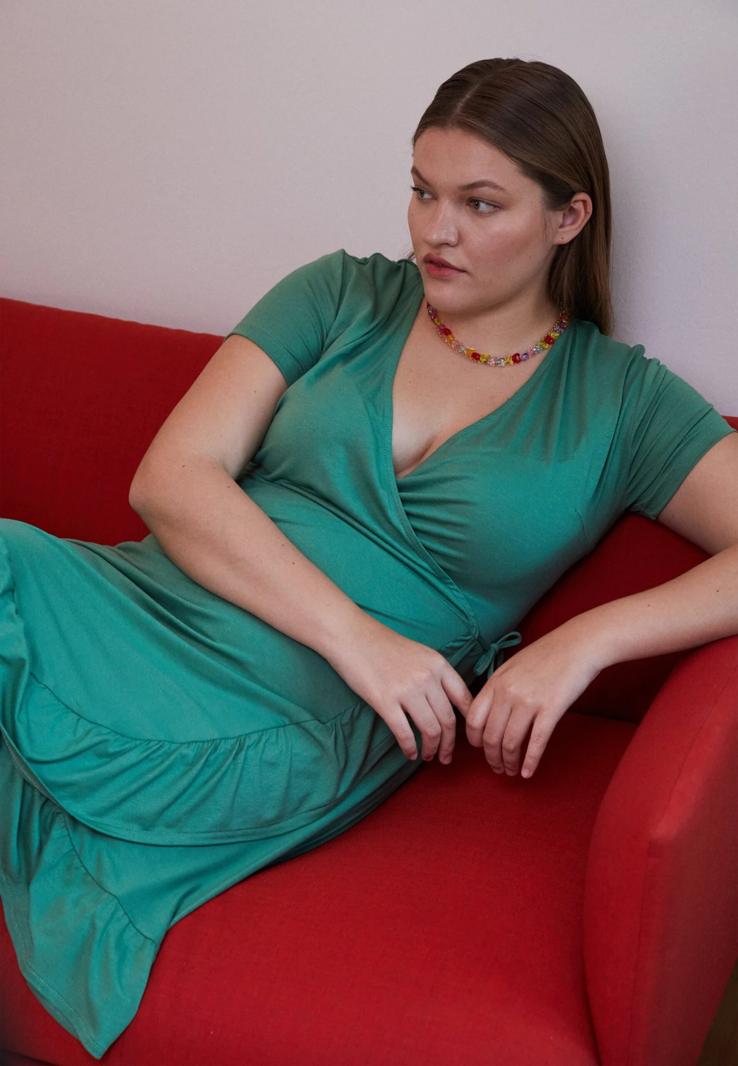 Robe En Jersey - Dark Green 3 Robe En Jersey - Dark Green