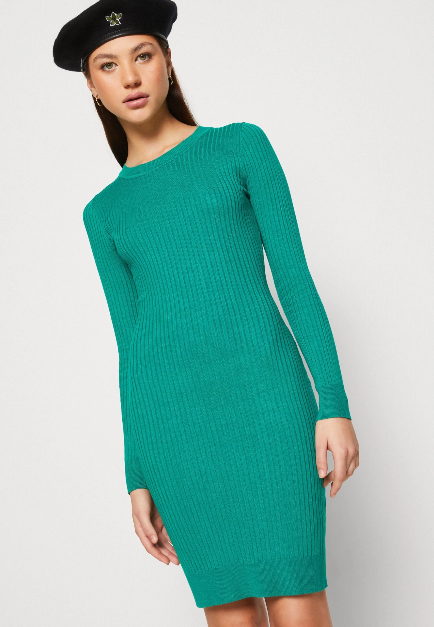 Even&Odd Crew Ausschnitt Ripp Basic Bodycon Mini Strickkleid - Robe Fourreau - Green 6 Even&Odd Crew Ausschnitt Ripp Basic Bodycon Mini Strickkleid - Robe Fourreau - Green – Image 4