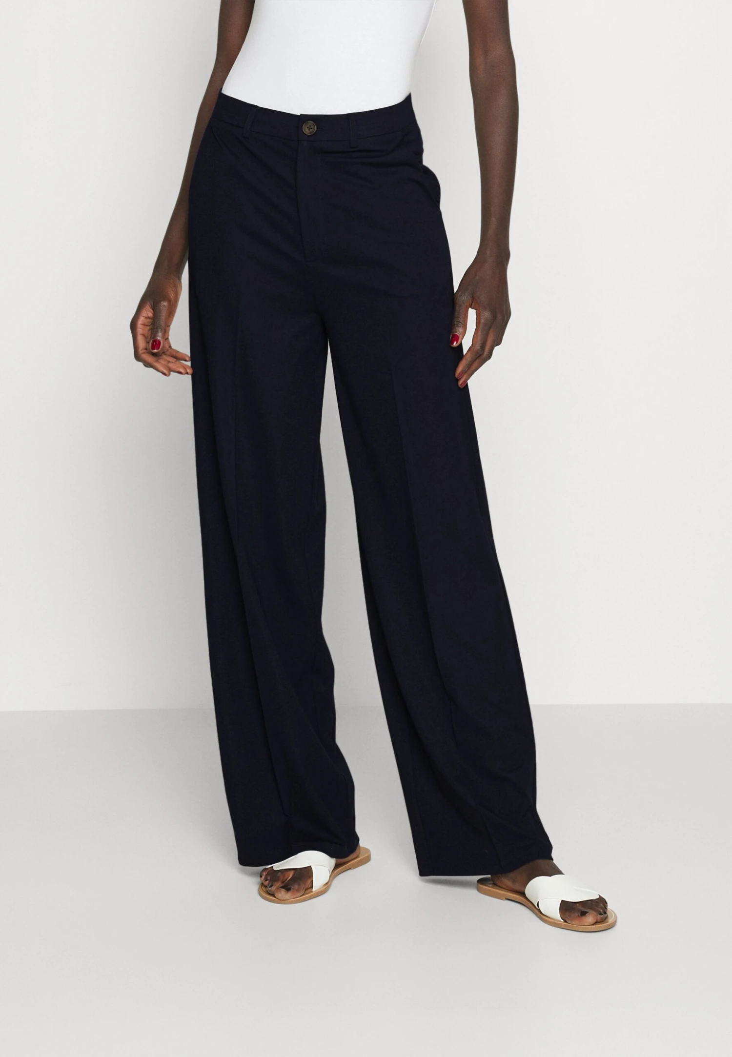 Wide Leg Trousers - Pantalon Classique - Dark Blue 3 Wide Leg Trousers - Pantalon Classique - Dark Blue