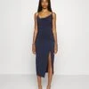 Even&Odd Circ Asymmetric Neckline Slit Dress - Robe De Soirée - 503 - Dark Blue -Even&Odd 898251d8df9f43939997b76d1ab34c24
