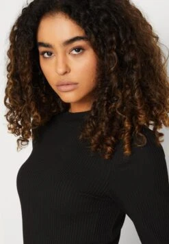 Even&Odd Circ Long Sleeves Midi High Slit Dress - Robe Pull - Black -Even&Odd 9f0ddfc6476745e2bd79dbb108f22a3d