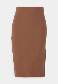 Pencil Skirt With Slit - Jupe Crayon - Brown -Even&Odd b010ed6b7d824afa9eca1882c1640a84