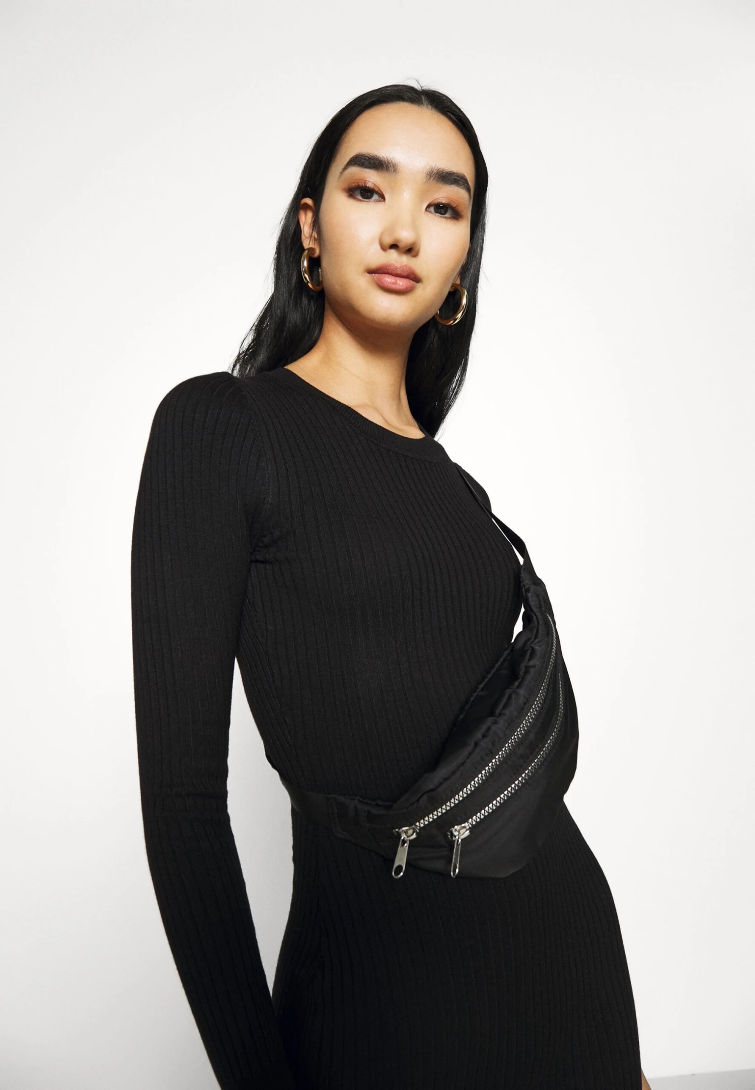 Even&Odd Crew Ausschnitt Ripp Basic Bodycon Mini Strickkleid - Robe Fourreau - Black 6 Even&Odd Crew Ausschnitt Ripp Basic Bodycon Mini Strickkleid - Robe Fourreau - Black – Image 4