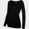 Nursing Button Placket - Pullover - Black -Even&Odd b1b1168a69c84d54a4e8ad3094c4988f