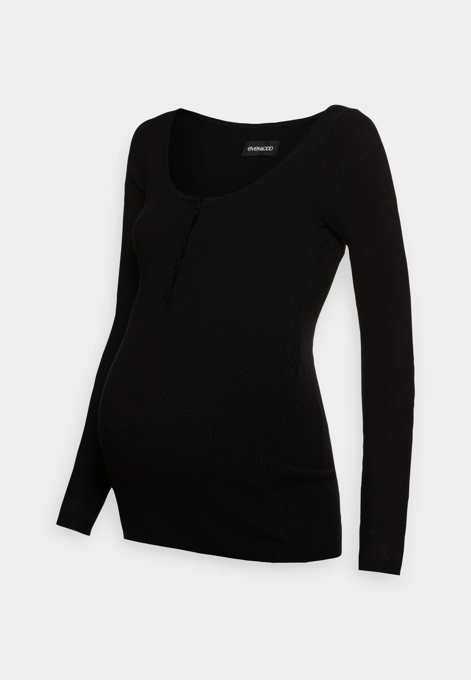 Nursing Button Placket - Pullover - Black 3 Nursing Button Placket - Pullover - Black