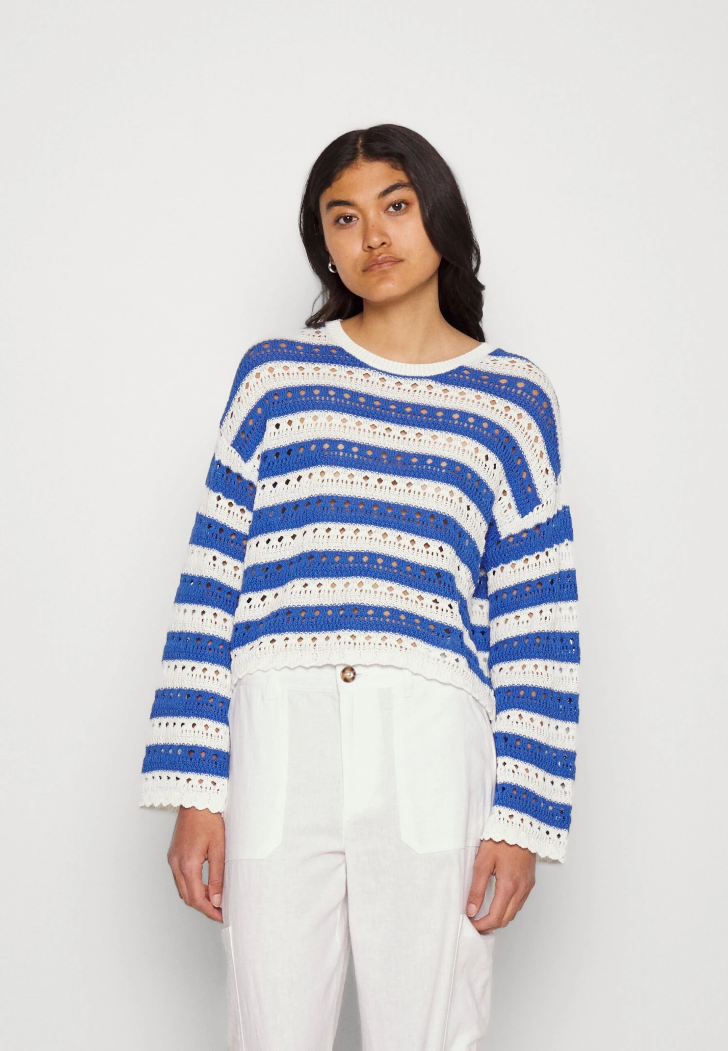 Even&Odd Pullover - White/Blue 3 Even&Odd Pullover - White/Blue