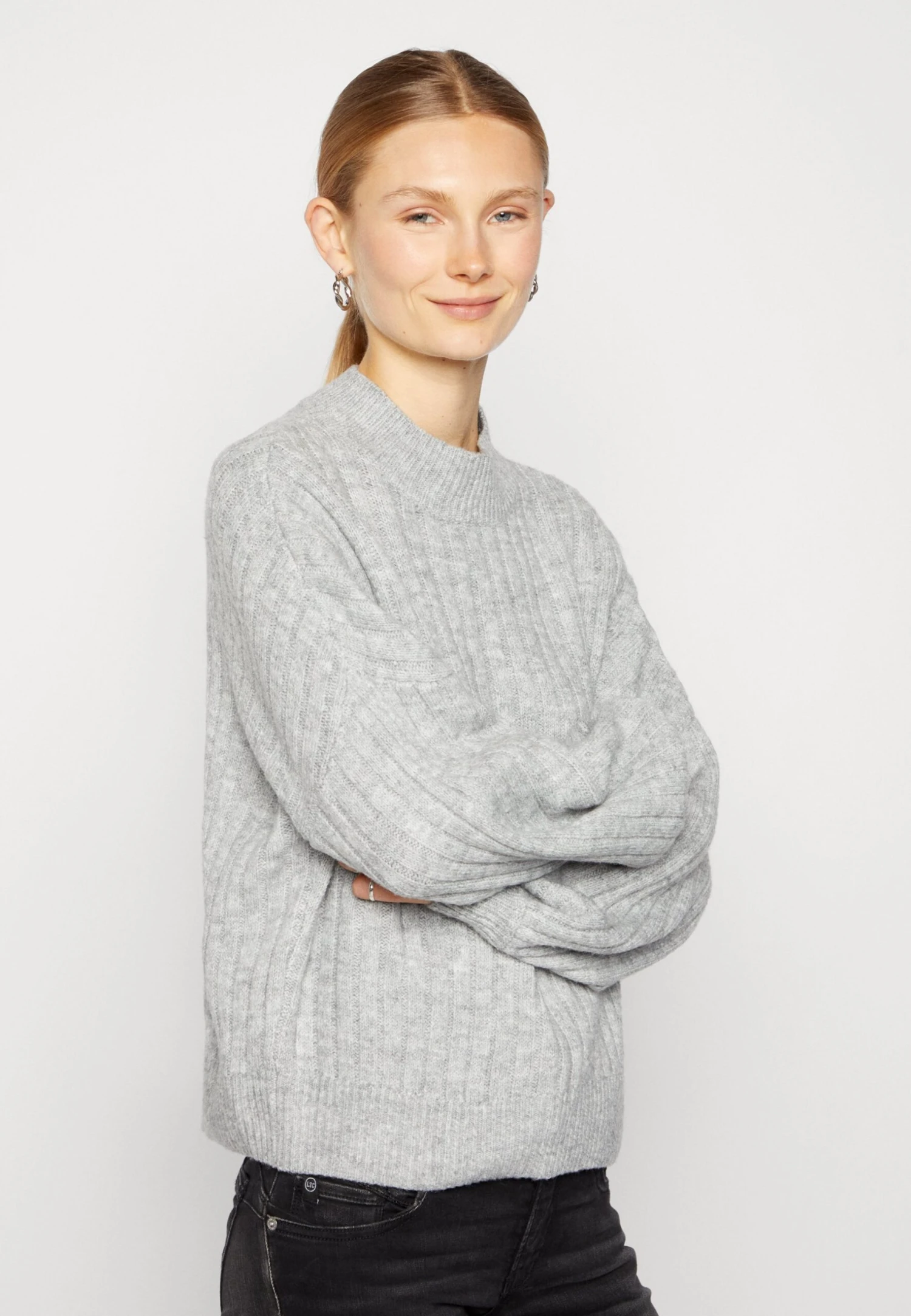 Even&Odd Pullover - Mottled Light Grey 6 Even&Odd Pullover - Mottled Light Grey – Image 4