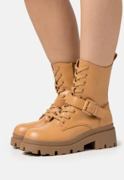 Bottines À Plateau - Cognac